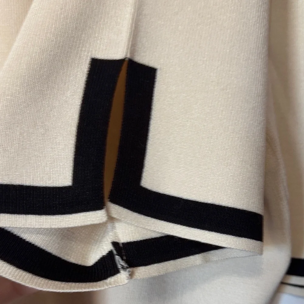 High-Waist Cream Lounge Shorts with Black Trim